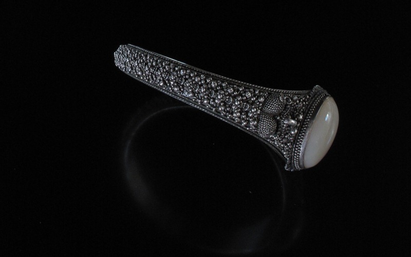 Chinese Antique Granulated Silver Bangle