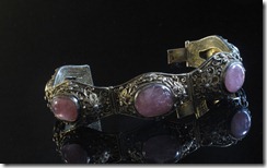 Chinese Antique Tourmaline Silver Bracelet-2