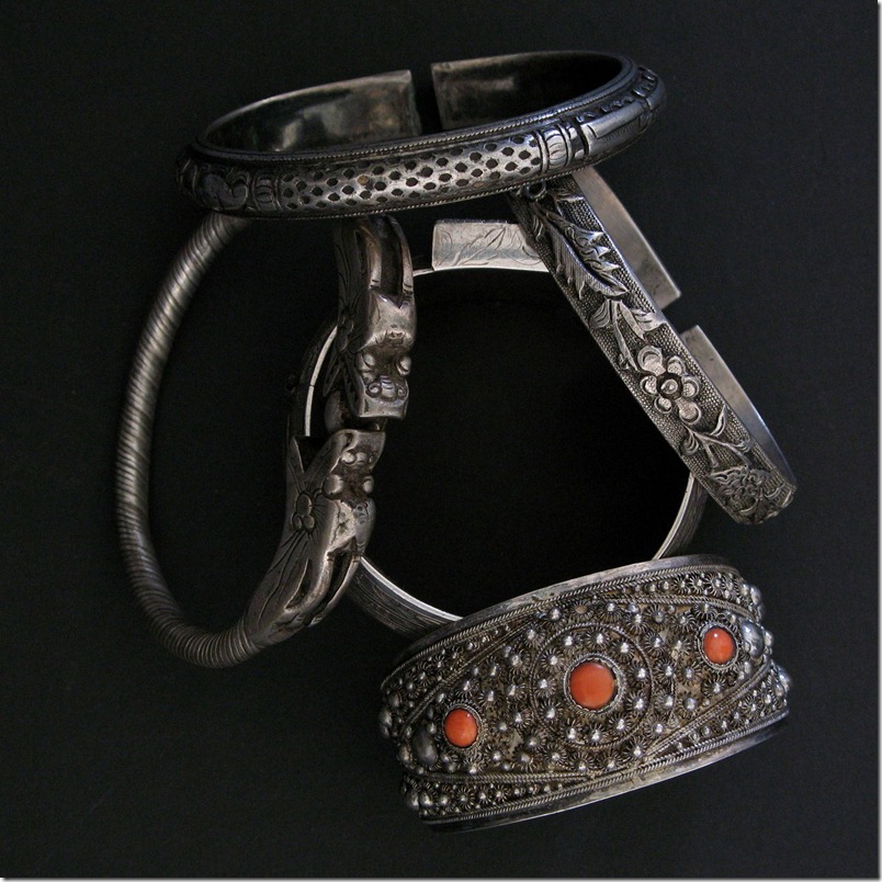 Chinese Antique Silver Wedding Bracelets